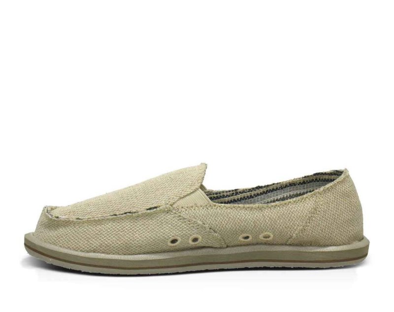 Beige Sanuk Donna Hemp Women's Shoes | 27ZLHBAJG