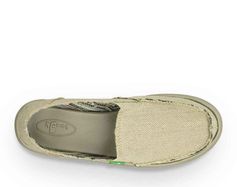 Beige Sanuk Donna Hemp Women's Shoes | 27ZLHBAJG