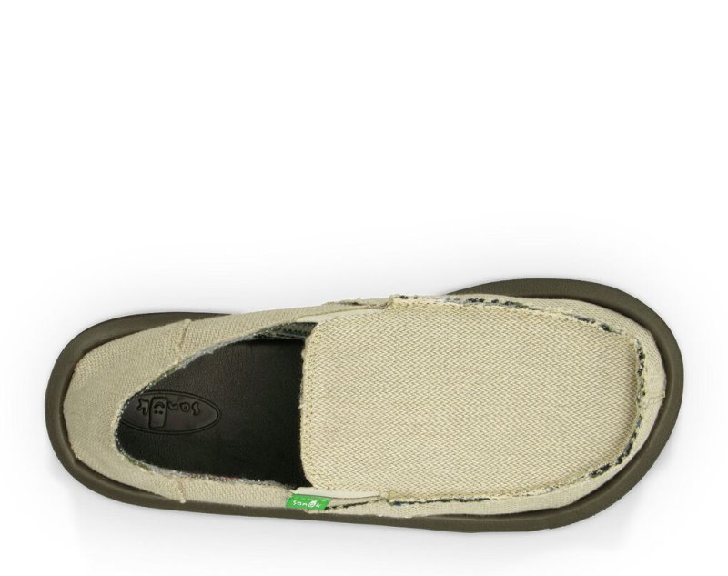 Beige Sanuk Hemp Men's Sidewalk Surfers | 60QOPZTNG