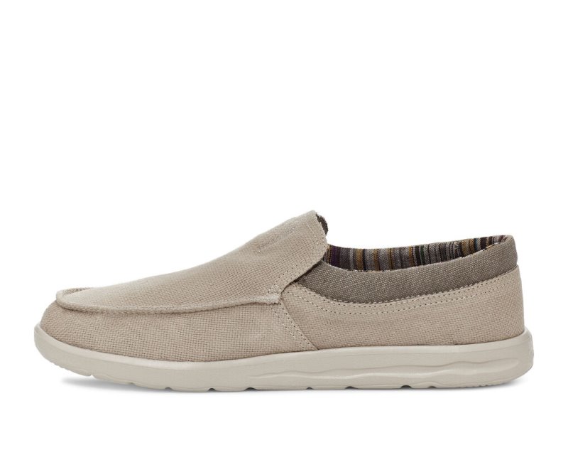 Beige Sanuk Hi Bro Lite Hemp Slip On Men's Sidewalk Surfers | 59ZFOVLMS