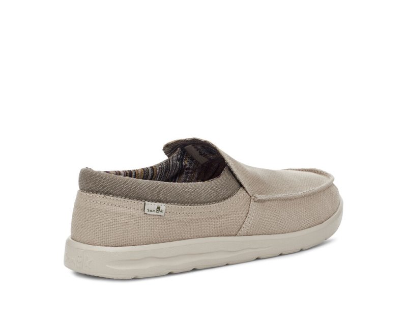 Beige Sanuk Hi Bro Lite Hemp Slip On Men's Sidewalk Surfers | 59ZFOVLMS