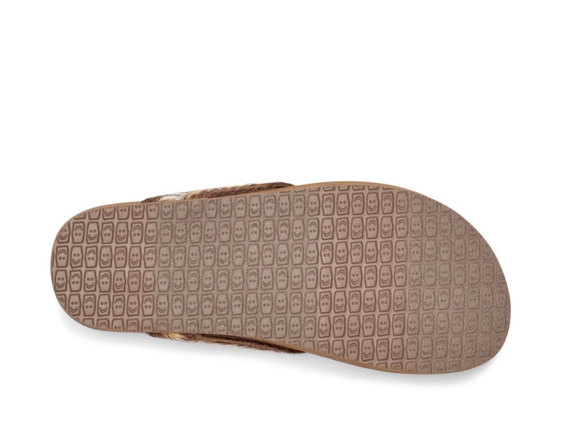 Beige Sanuk She Loungy Hemp Women's Flip Flops | 08KEDATHB