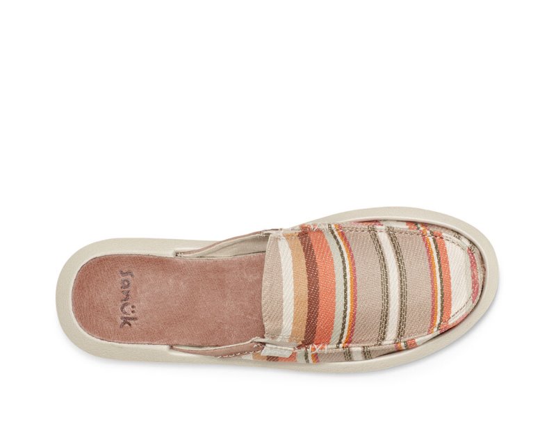 Beige Sanuk You Got My Back Blanket Sustainable Slip On Women's Sandals | 86XUZLTQF