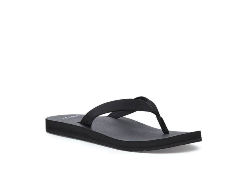 Black Sanuk Ashland St Vegan Women's Flip Flops | 73SFAOPWI