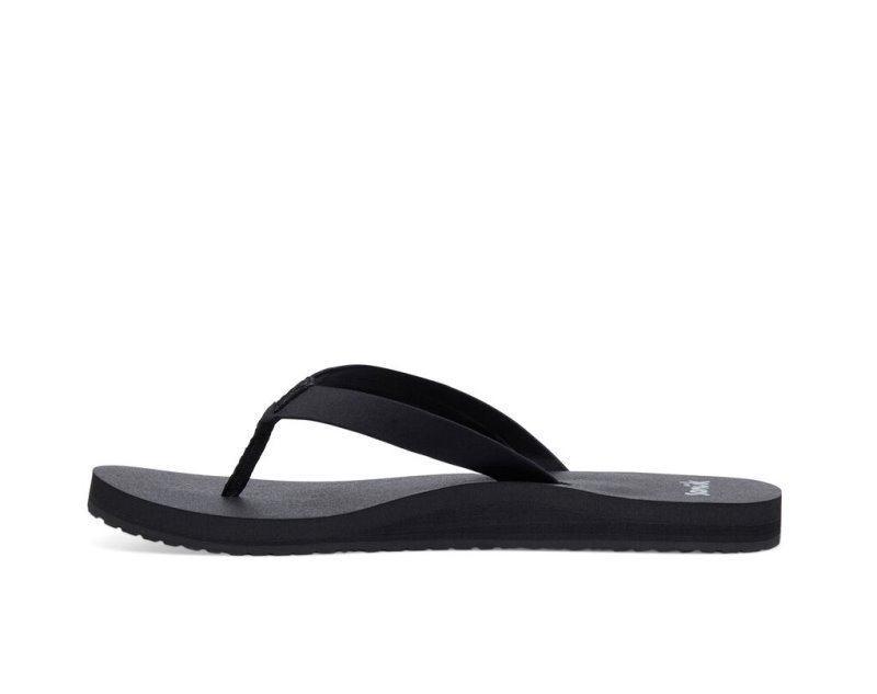 Black Sanuk Ashland St Vegan Women's Flip Flops | 73SFAOPWI