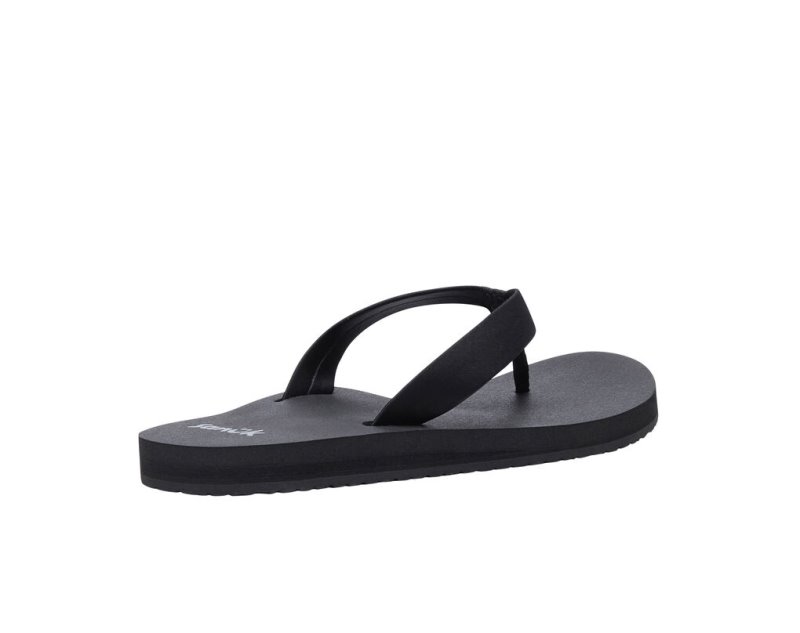 Black Sanuk Ashland St Vegan Women's Flip Flops | 73SFAOPWI