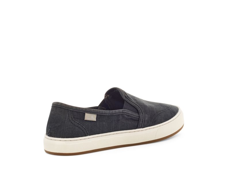 Black Sanuk Avery Hemp Vegan Slip On Women's Shoes | 78OFJWAQZ