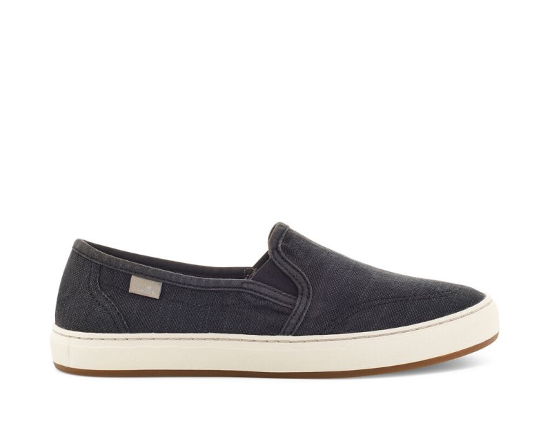 Black Sanuk Avery Hemp Vegan Slip On Women\'s Shoes | 78OFJWAQZ