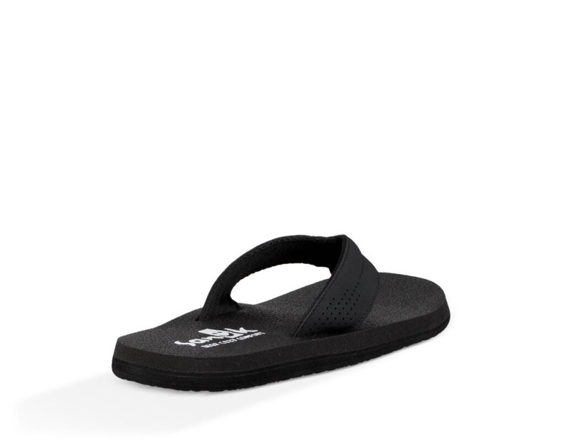 Black Sanuk Beer Cozy Coaster Men's Flip Flops | 28COQAYVW