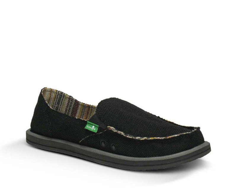 Black Sanuk Donna Hemp Women's Shoes | 48OWVXPRQ