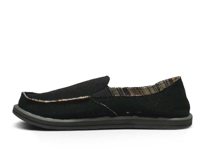 Black Sanuk Donna Hemp Women's Shoes | 48OWVXPRQ