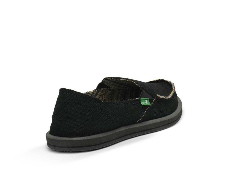 Black Sanuk Donna Hemp Women's Shoes | 48OWVXPRQ