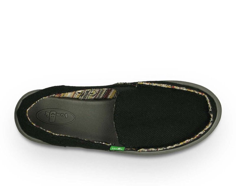 Black Sanuk Donna Hemp Women's Shoes | 48OWVXPRQ