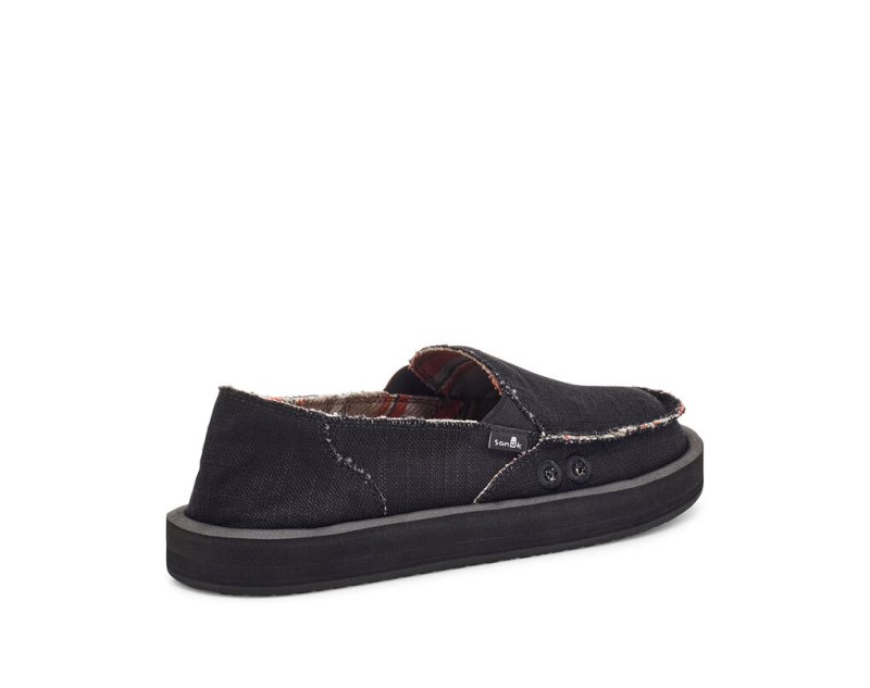 Black Sanuk Donna St Hemp Women's Shoes | 81AJFDERZ