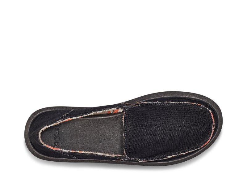 Black Sanuk Donna St Hemp Women's Shoes | 81AJFDERZ