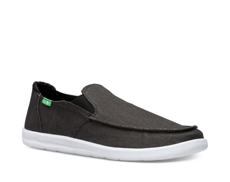 Black Sanuk Hi Five Men's Shoes | 74LPJGXDA