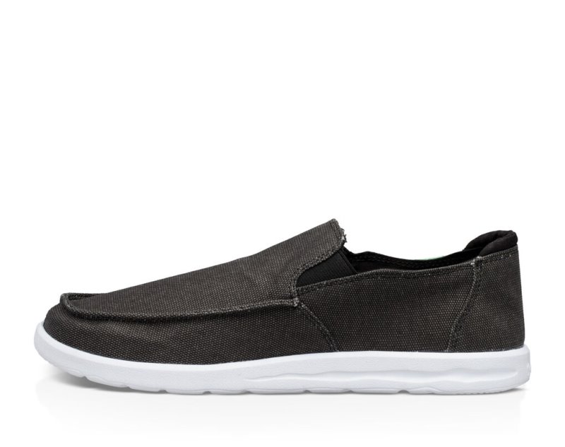 Black Sanuk Hi Five Men's Shoes | 74LPJGXDA