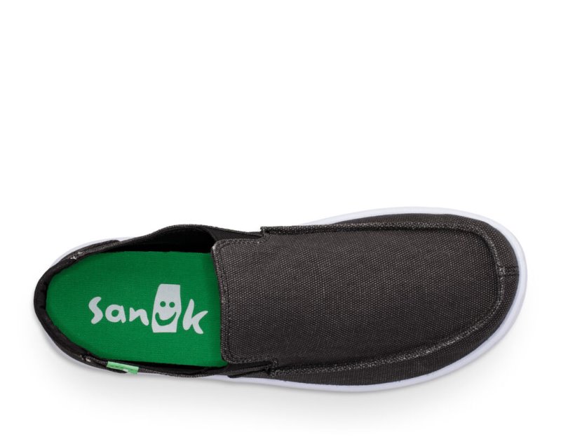 Black Sanuk Hi Five Men's Shoes | 74LPJGXDA