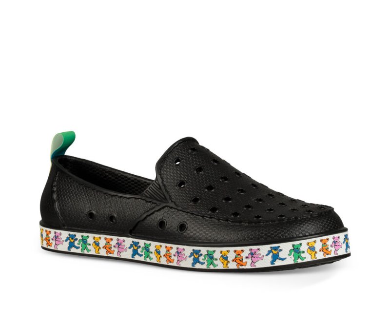 Black Sanuk Lil Walker Kids' Sidewalk Surfers | 46ATFBDRU