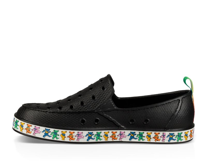 Black Sanuk Lil Walker Kids' Sidewalk Surfers | 46ATFBDRU