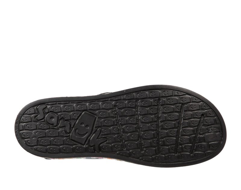 Black Sanuk Lil Walker Kids' Sidewalk Surfers | 46ATFBDRU