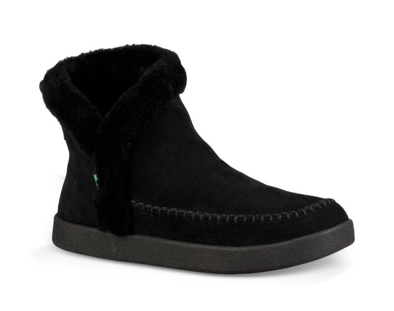 Black Sanuk Nice Bootah Suede Women's Boots | 15XTCNLVQ