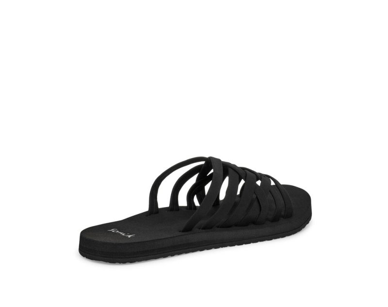 Black Sanuk Rio Slide Women's Flip Flops | 40SZLBOWJ