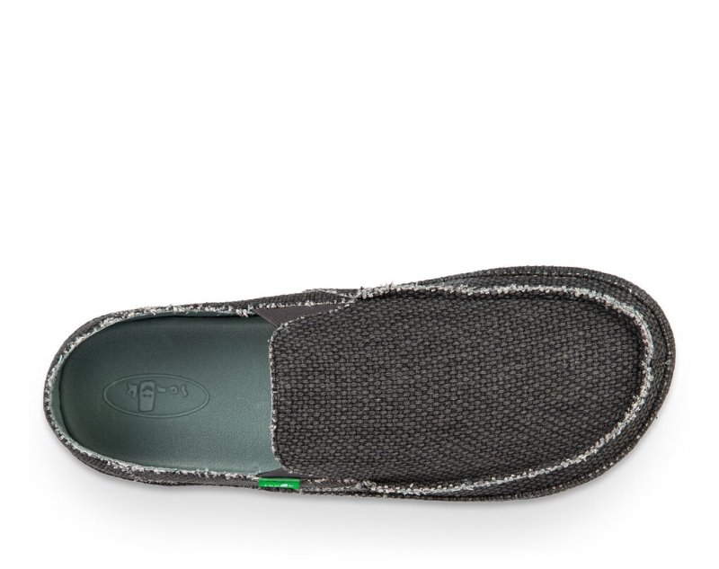 Black Sanuk Rounder Men's Shoes | 70RNTKOJZ