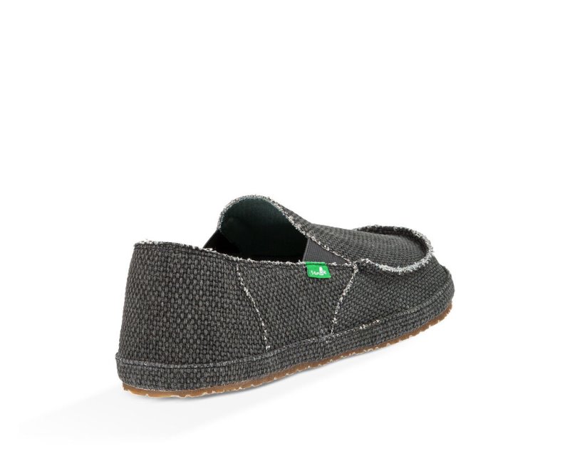 Black Sanuk Rounder Men's Sidewalk Surfers | 79OKEUZRX