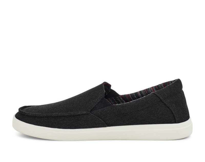 Black Sanuk Sideline 2 Hemp Slip On Men's Sidewalk Surfers | 90CBJMIEG