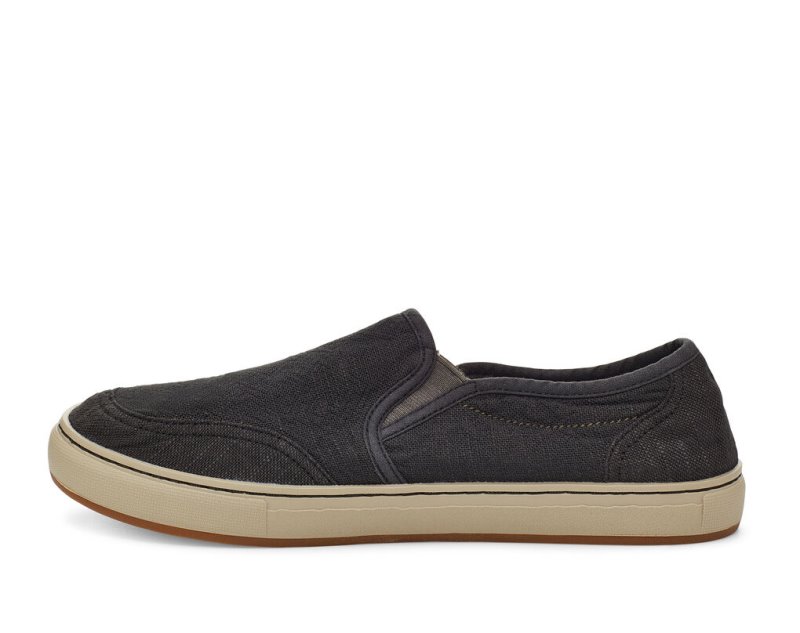 Black Sanuk Tideline Hemp Slip On Men's Sidewalk Surfers | 70QHSKBUA