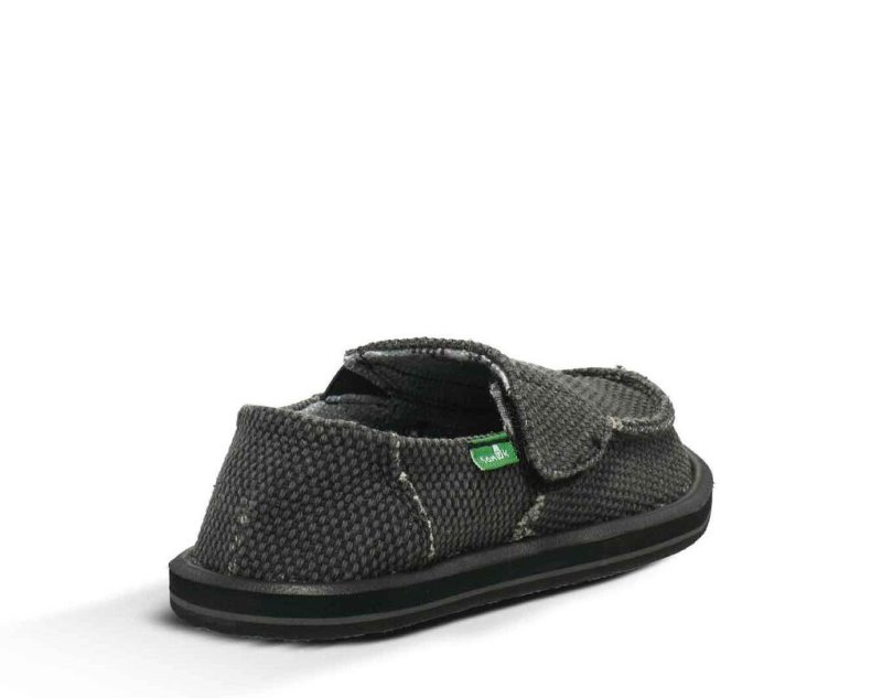 Black Sanuk Vagabond Kids' Sidewalk Surfers | 85SJCIRPD