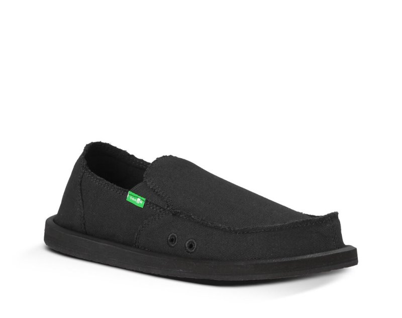 Black Sanuk Vagabond Men's Shoes | 07JDELBWO