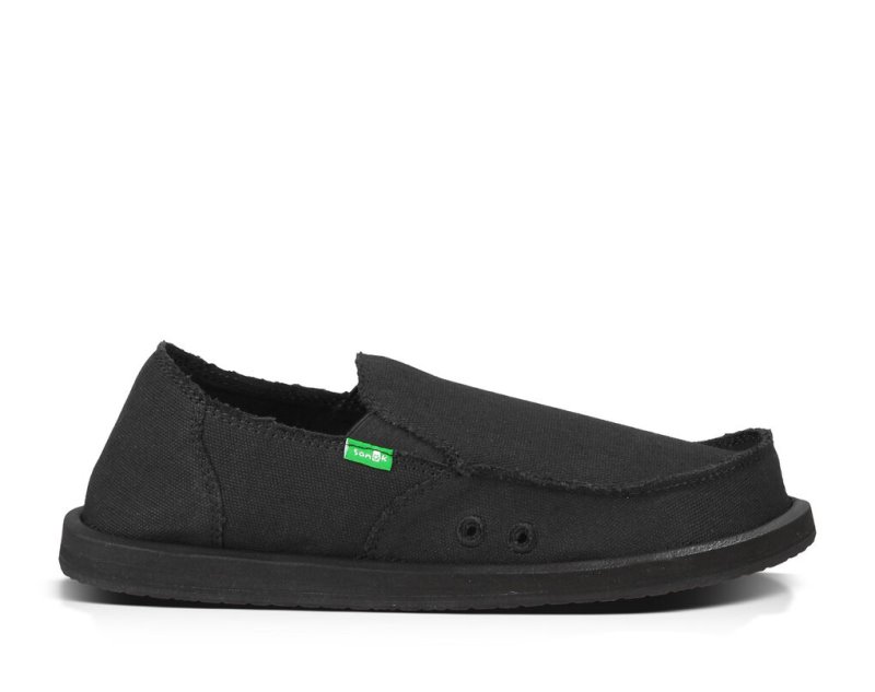 Black Sanuk Vagabond Men\'s Shoes | 07JDELBWO