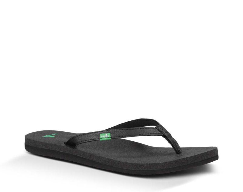 Black Sanuk Yoga Joy Women's Sandals | 15HJTBZRF