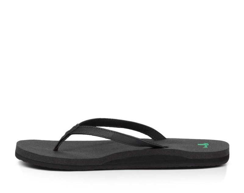 Black Sanuk Yoga Joy Women's Sandals | 15HJTBZRF