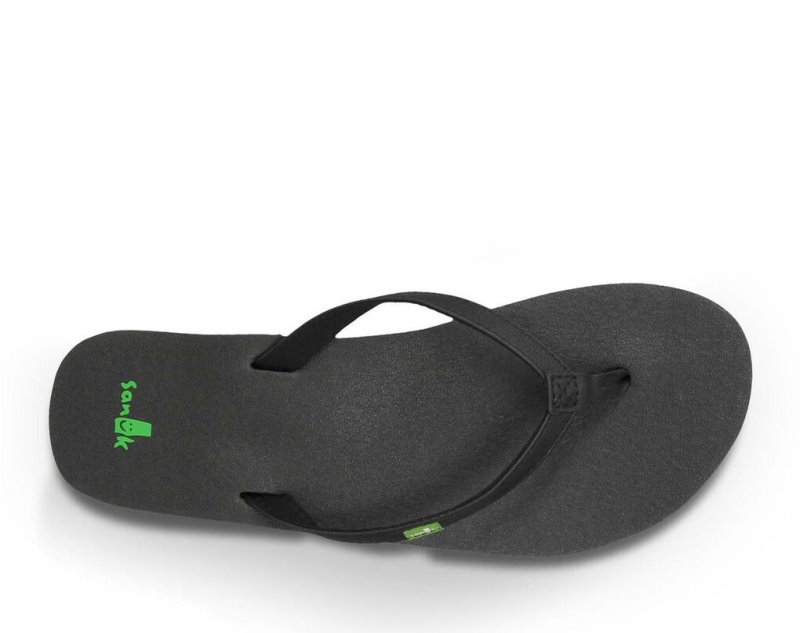 Black Sanuk Yoga Joy Women's Sandals | 15HJTBZRF