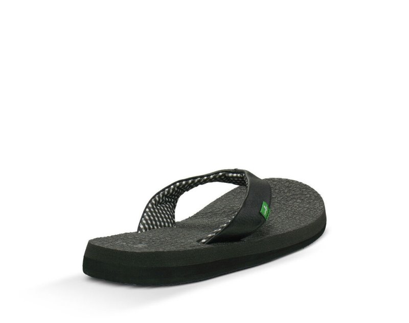 Black Sanuk Yoga Mat Women's Flip Flops | 40GDPENIK