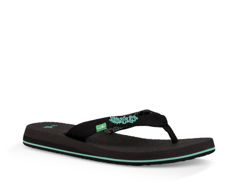 Black Sanuk Yoga Paradise 2 Women's Flip Flops | 73DOFYPHB