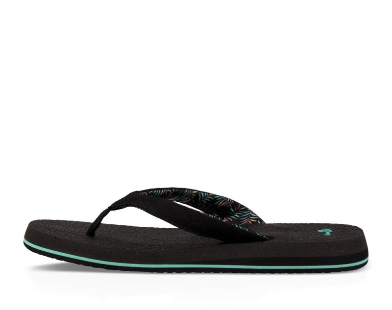 Black Sanuk Yoga Paradise 2 Women's Flip Flops | 73DOFYPHB