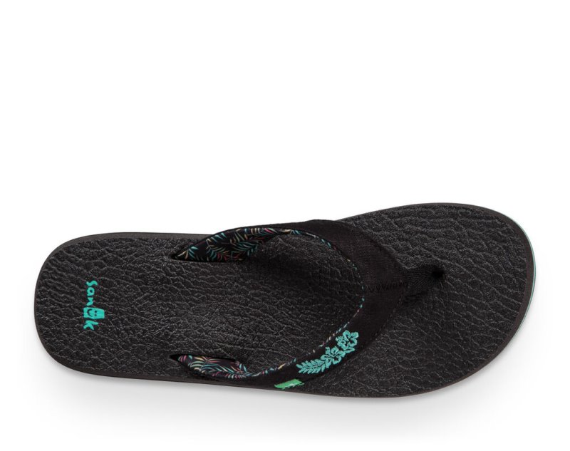 Black Sanuk Yoga Paradise 2 Women's Flip Flops | 73DOFYPHB