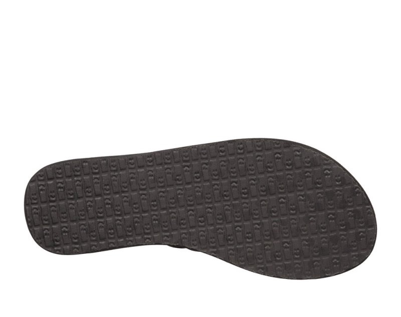 Black Sanuk Yoga Salty Women's Flip Flops | 41KQTXFUP