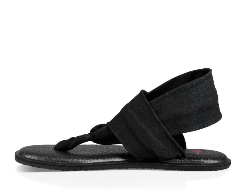 Black Sanuk Yoga Sling Burst Kids' Sandals | 95PGEQBCZ