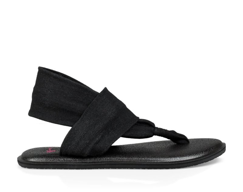 Black Sanuk Yoga Sling Burst Kids\' Sandals | 95PGEQBCZ