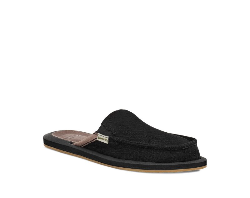 Black Sanuk You Got My Back Hemp Slipper Women's Shoes | 19GKOZFXQ