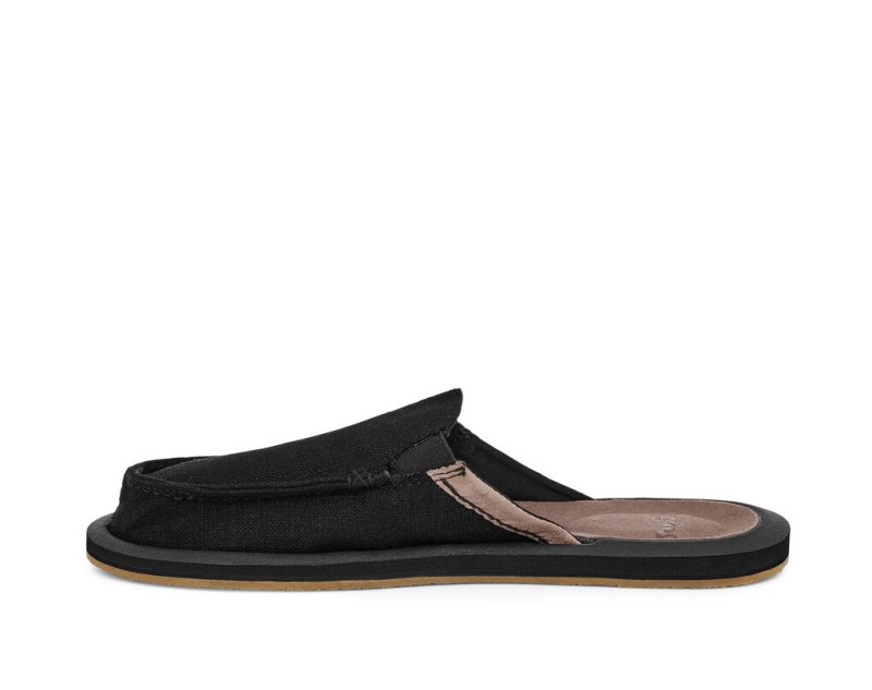 Black Sanuk You Got My Back Hemp Women's Sandals | 60MXYEPKZ