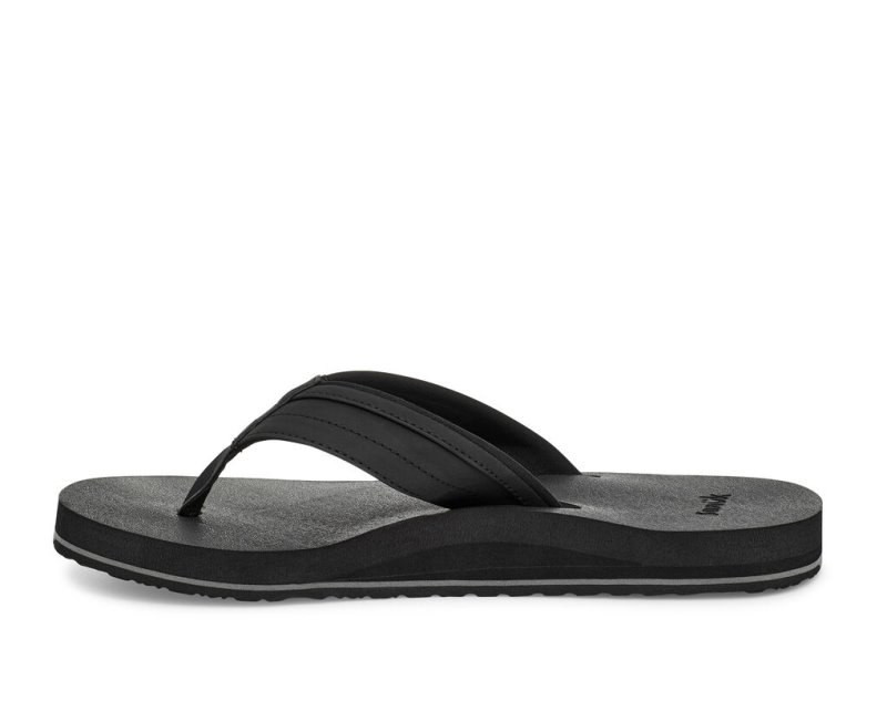 Black Sanuk Ziggy Water Friendly Men's Flip Flops | 51LHPEZIR