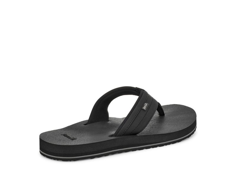 Black Sanuk Ziggy Water Friendly Men's Flip Flops | 51LHPEZIR