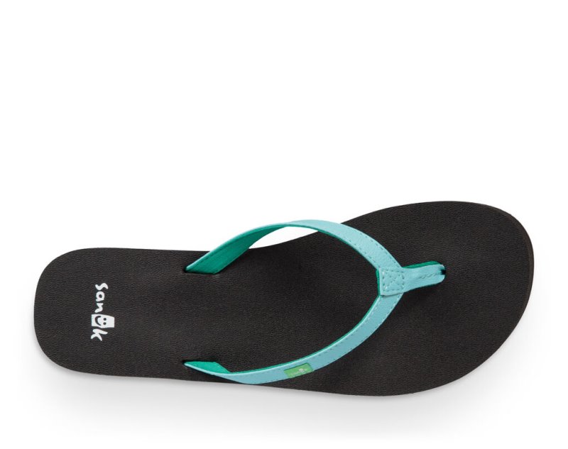 Blue Sanuk Yoga Joy Women's Flip Flops | 54GCVZTLO