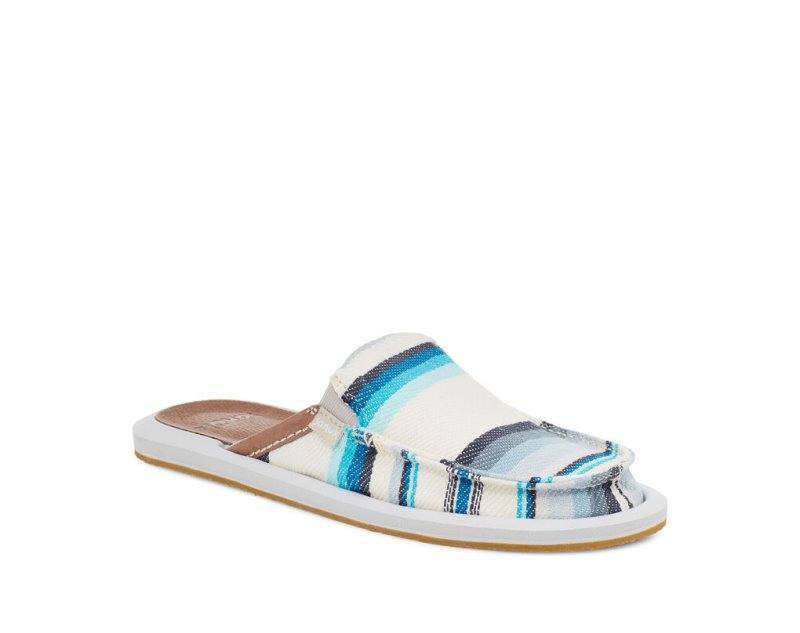 Blue Sanuk You Got My Back Blanket Sustainable Slip On Women's Sandals | 06OGTIBDW